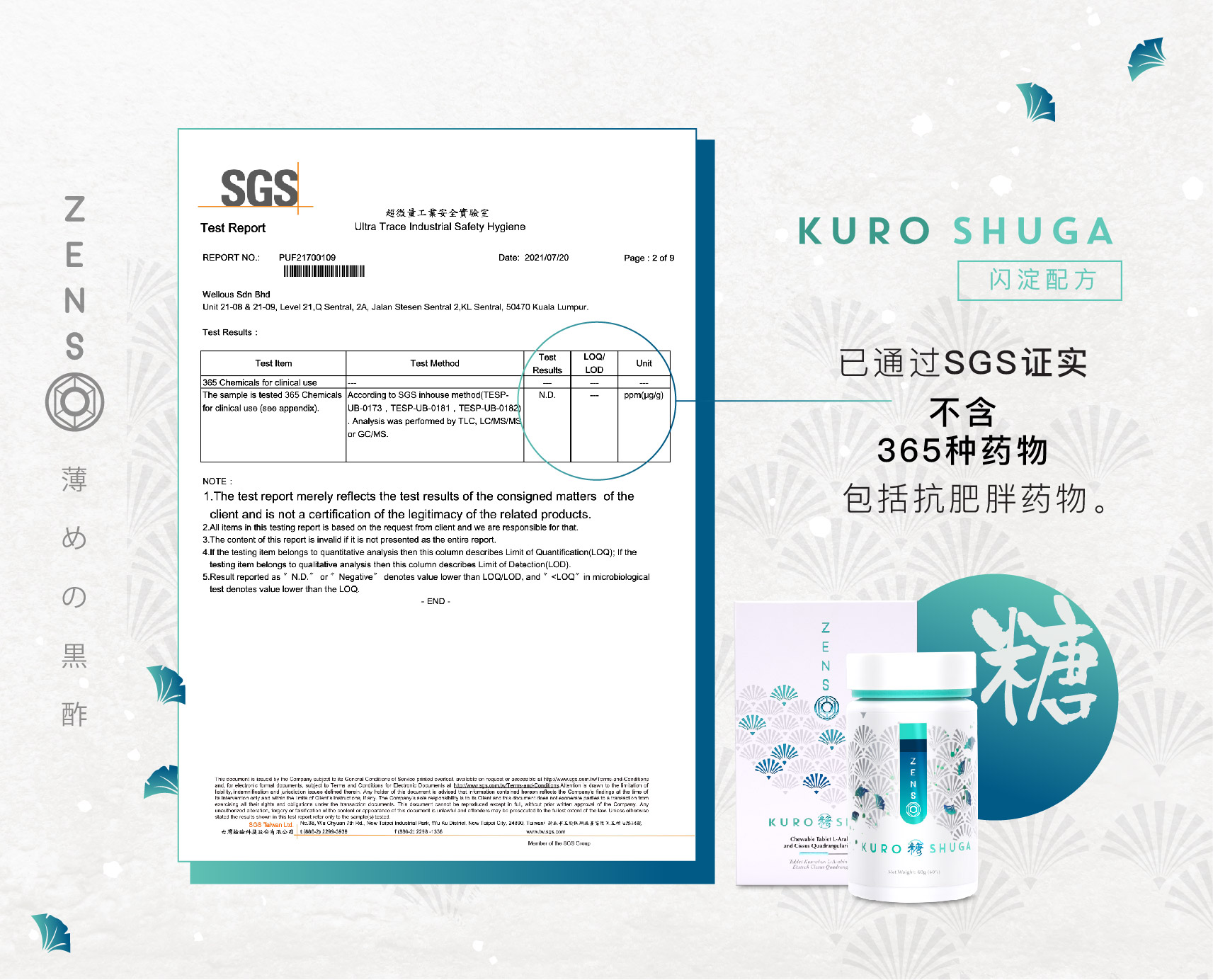 ZENSO 阻糖Shuga 不含36种药物认证