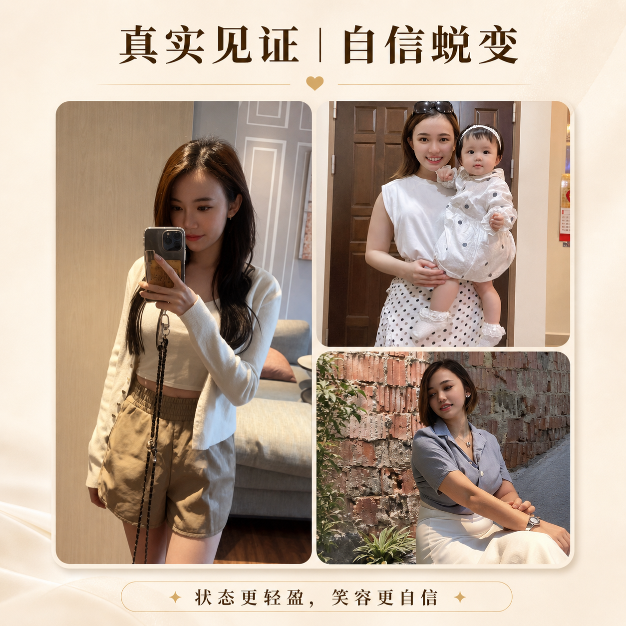 小潔 90 日真實轉變對比