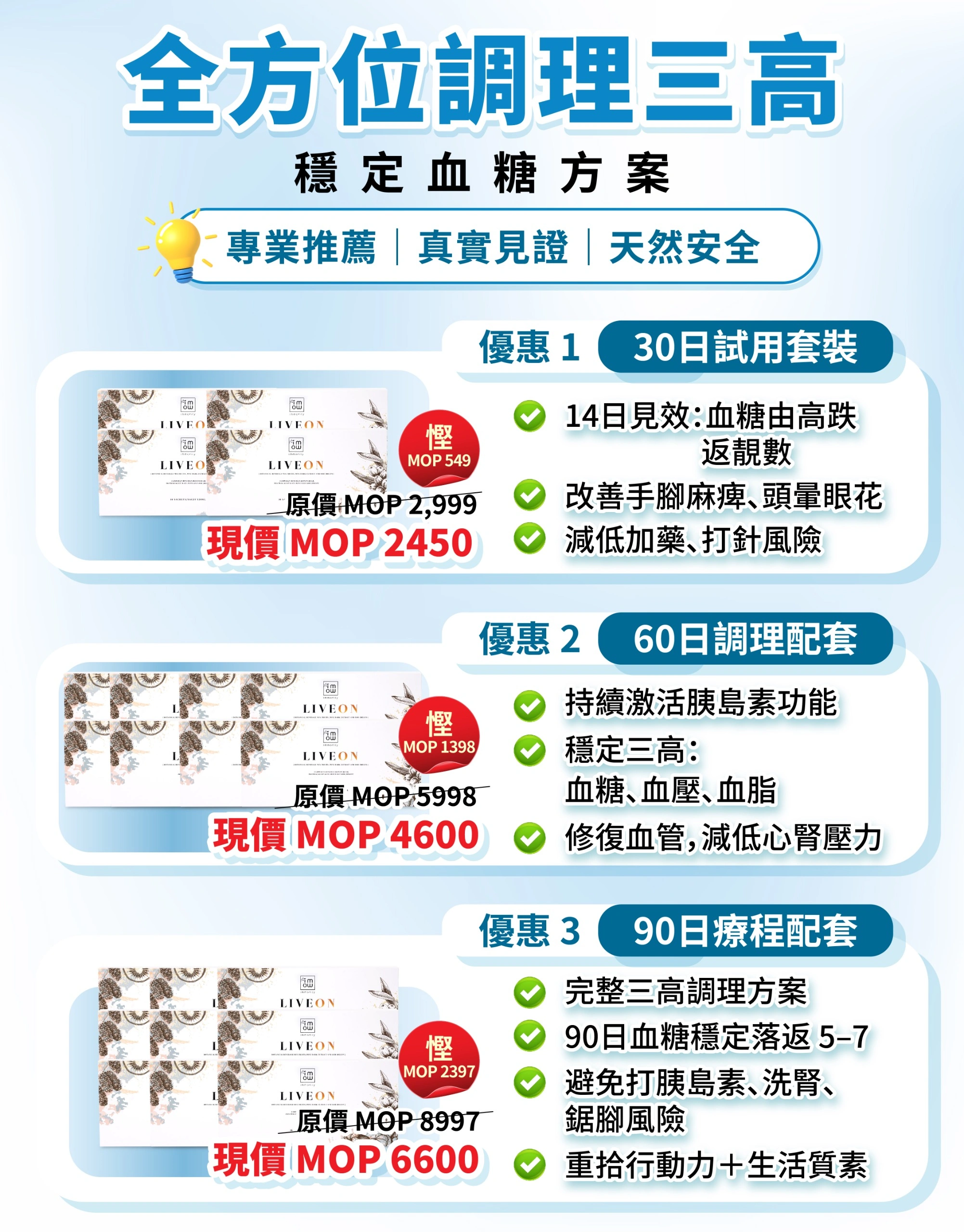 配套價目表