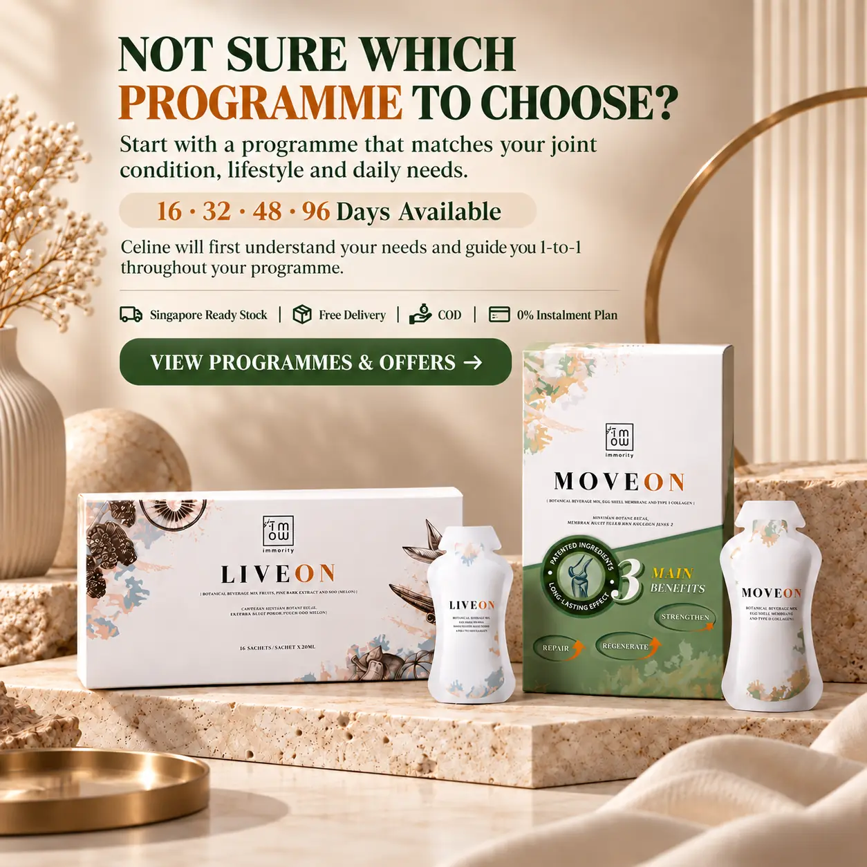 Choose a MOVEON and LIVEON joint care programme