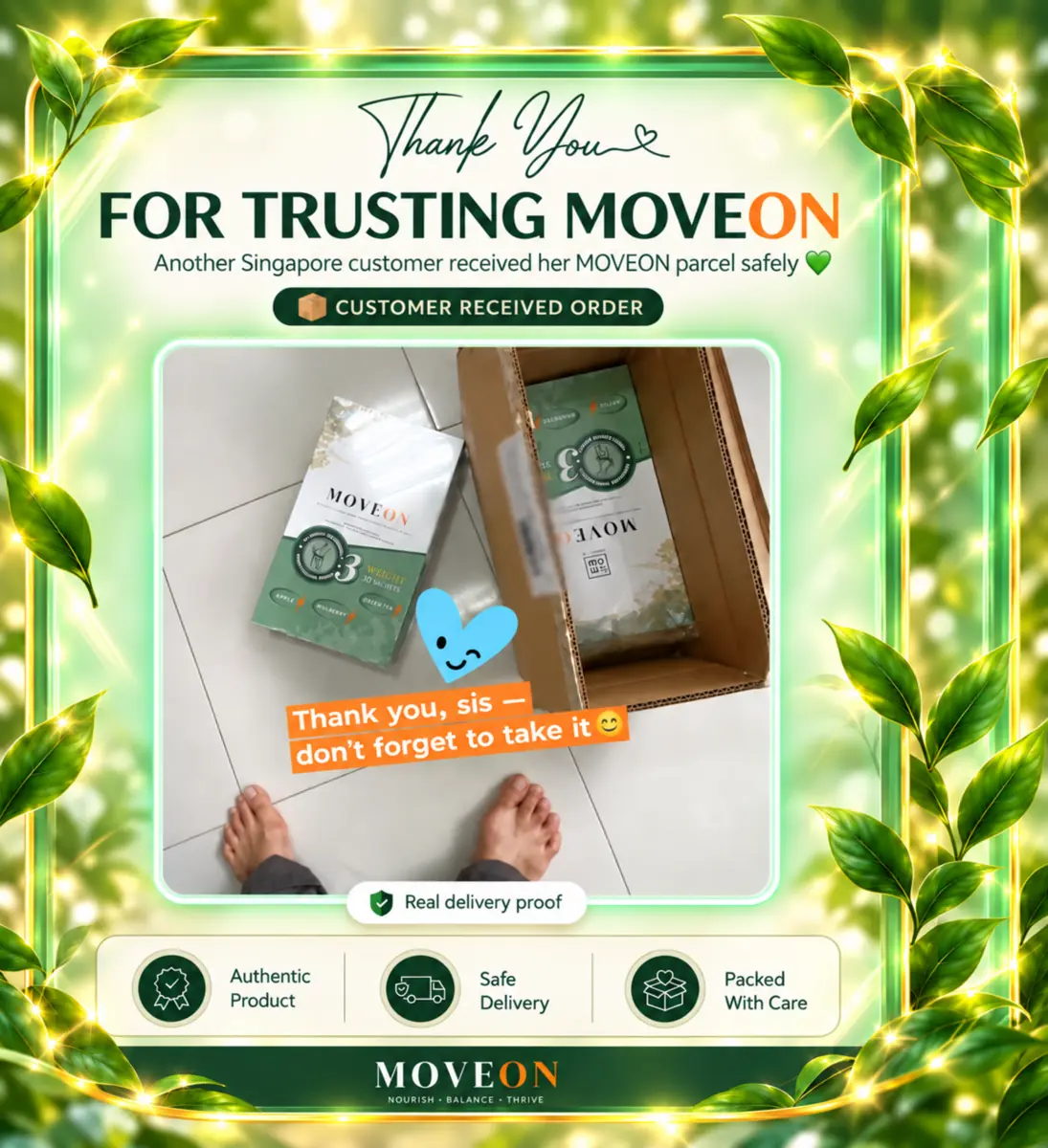 Another MOVEON parcel arrived safely