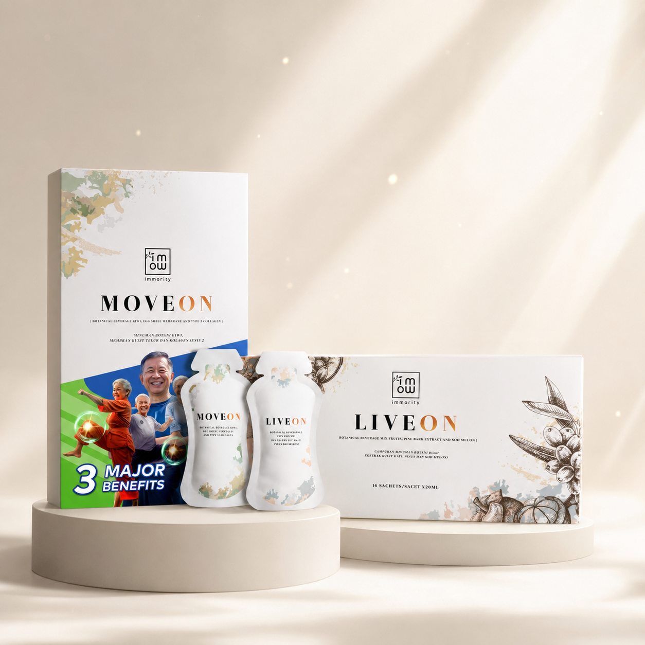 MoveOn and LiveOn premium product display