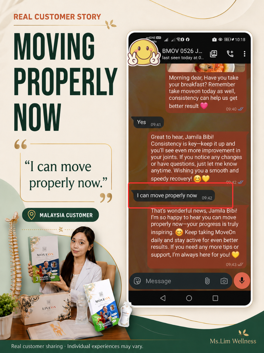 Customer sharing about moving properly again