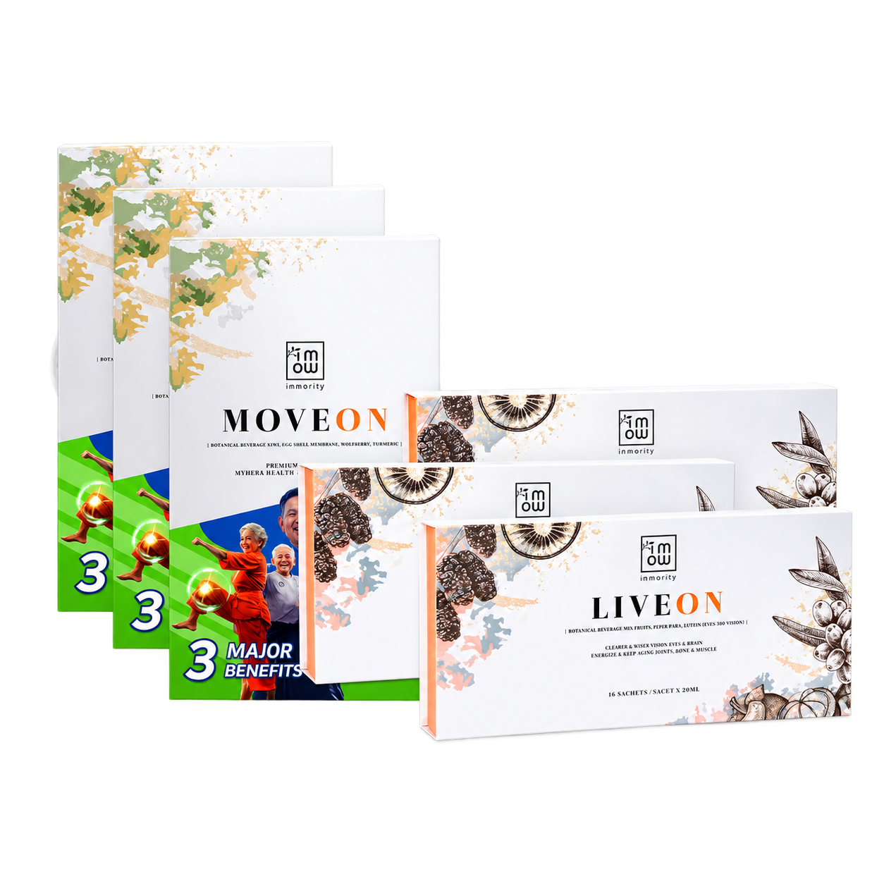 Best savings set with three boxes of MoveOn and three boxes of LiveOn