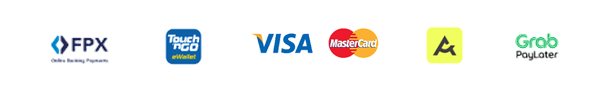 FPX, Touch ’n Go eWallet, Visa and Mastercard, Atome and Grab PayLater