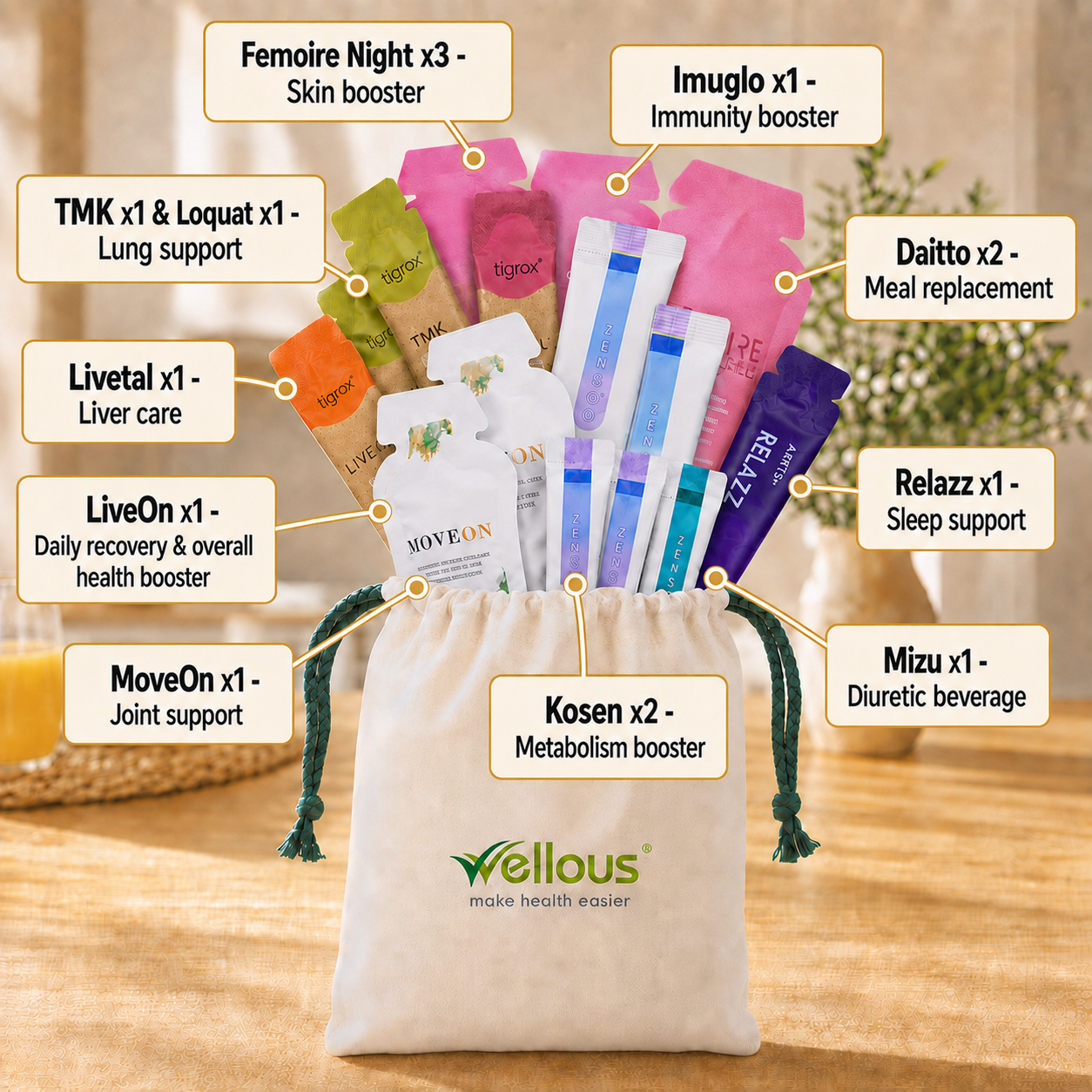 Wellous Pouch Merdeka free gift preview